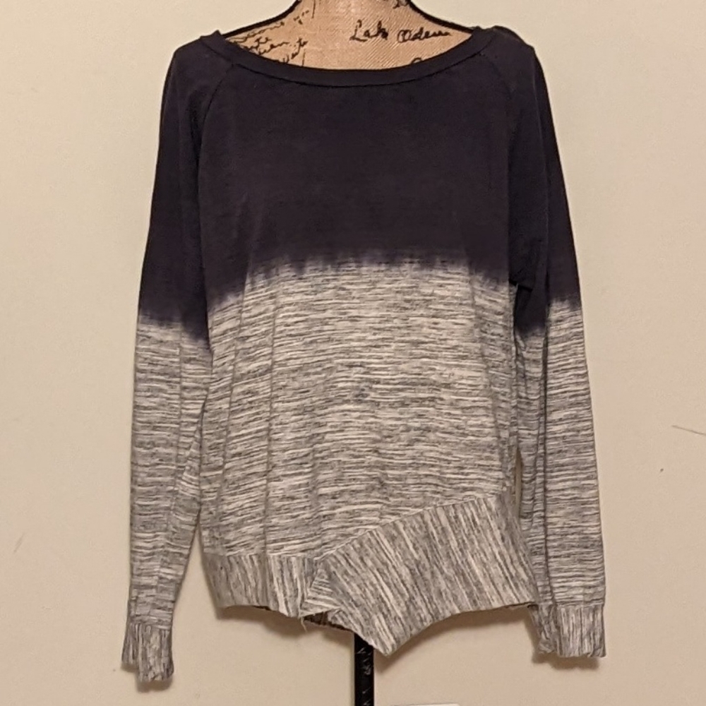 Vintage Havana Ombre Long Sleeve Pullover Top Lightweight Sweatshirt Large